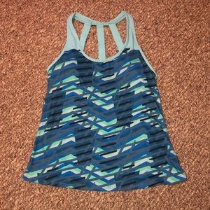 Fabletics Large Blue Workout Tank w/built in bra